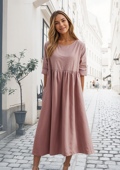Ivy | Midi Dress with Half Sleeves