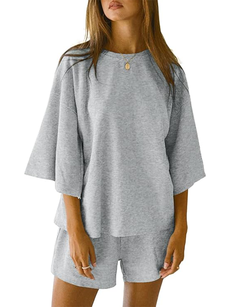 Lois | 2-Piece Loose 3/4 Sleeve Top and Short Set
