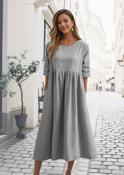 Ivy | Midi Dress with Half Sleeves