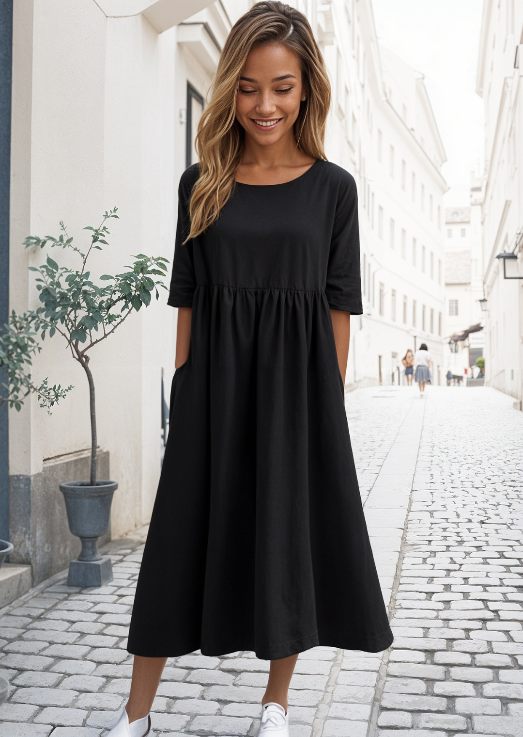 Ivy | Midi Dress with Half Sleeves