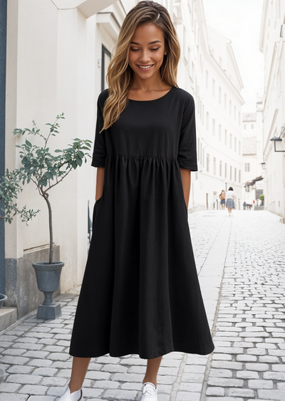 Ivy | Midi Dress with Half Sleeves