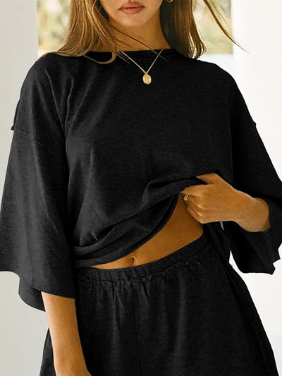Lois | 2-Piece Loose 3/4 Sleeve Top and Short Set