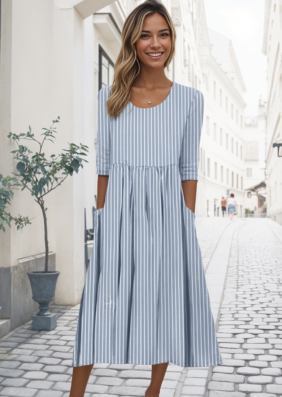 Ivy | Midi Dress with Half Sleeves