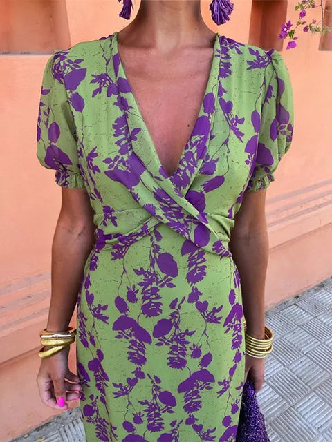 Velura | Print Twisted Ladies Midi Dress