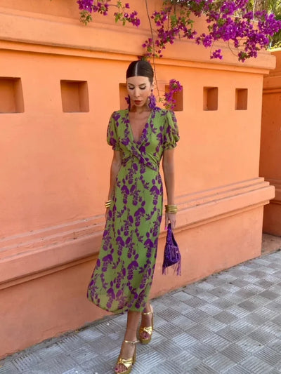 Velura | Print Twisted Ladies Midi Dress