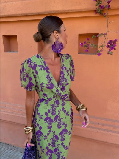 Velura | Print Twisted Ladies Midi Dress