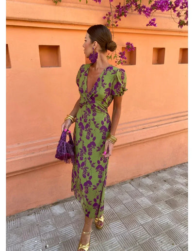 Velura | Print Twisted Ladies Midi Dress