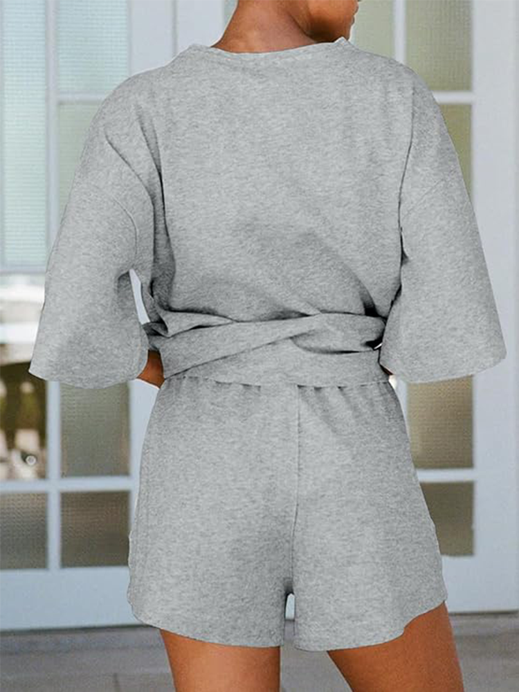 Lois | 2-Piece Loose 3/4 Sleeve Top and Short Set