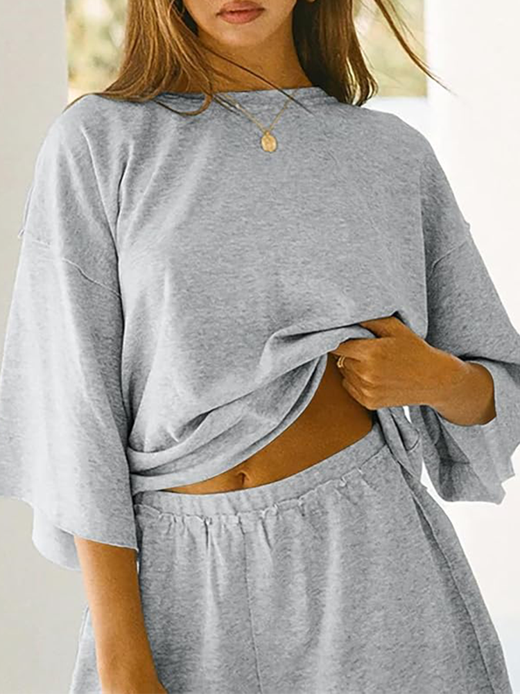 Lois | 2-Piece Loose 3/4 Sleeve Top and Short Set